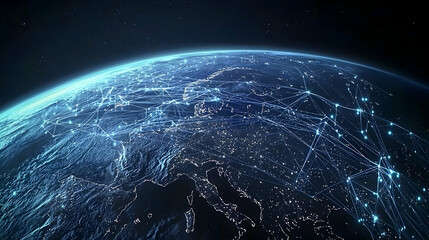 Poster - Global City Lights Network From Space
