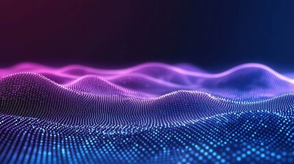 Aufkleber - Abstract digital background featuring mesh grid in dark blue and purple. Represents big data technology with a low-poly wireframe network in a futuristic design.