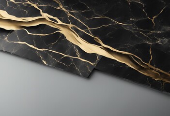 Wall Mural - black marble background golden lines abstract stone wall texture wallpaper rose pattern art grunge g
