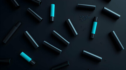 Poster - Abstract Cylindrical Shapes In Dark Background