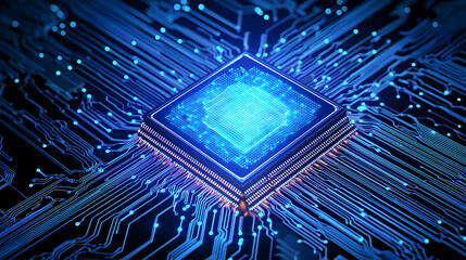 Poster - High-Tech Processor On Circuit Board