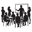 © Creative Image   - Collaborative business meeting silhouette illustration with presenter and audience