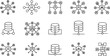 © Anomal - set of Hub network connection and Central database symbol flat line icon.outline vector sign,linear style icon with editable stroke.Vector illustration