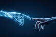 © khumthong - Human Hand and Robotic Hand Reaching Each Other in Digital Space Futuristic Technology Concept