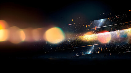 Poster - Abstract Explosion Of Colorful Sparks In Dark Night Background