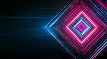 Poster - Abstract Geometric Neon Light Design