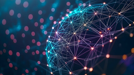 Poster - Abstract Digital Network Sphere Design