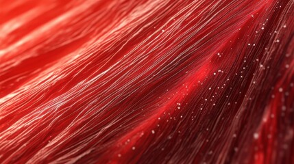 Poster - Close-up view of red muscle fibers showcasing intricate biological structures in detailed linear arrangement