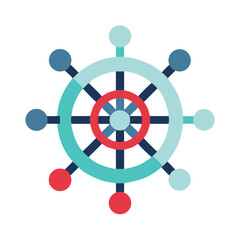 Poster - Kubernetes icon in flat design with colorful elements  