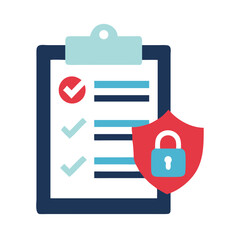 Poster - Security Audit Checklist with Lock Icon for Protection  