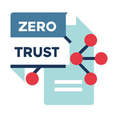 Poster - Zero Trust Icon for Cybersecurity Concept in Flat Style  