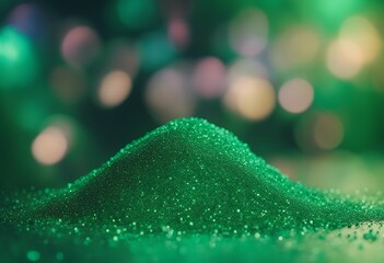 Poster - image mesmerizing sparkling effect green glitter creating cohesive background solid particles glistering