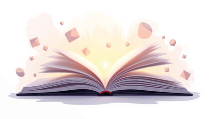 Poster - Futuristic geometric book illustration with ambient light, knowledge concept