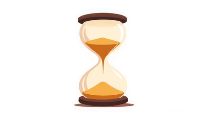 Poster - Geometric hourglass design with sand flowing, concept of time