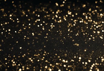 Wall Mural - black background dust glitter space gold sprinkle copy confetti shine new pattern design shimmer yea