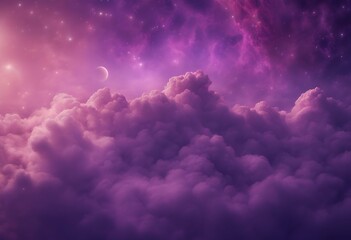 Poster - background purple clouds space telescope graphic sun mysterious galaxy evening red dust pink warm sk