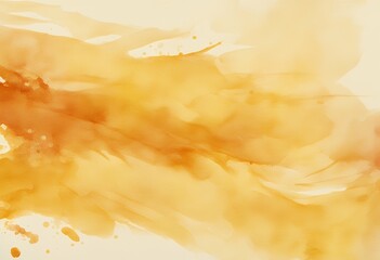 Wall Mural - yellow brush watercolor orange strokes template splatter paint water background stain manual art dec