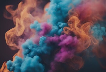 Wall Mural - colorful smokes abstract smoke ice swirl many-coloured nobody move studio graphic colourful red cont