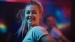 © Alleuy - Woman experiencing intense moment in lively nightclub setting
