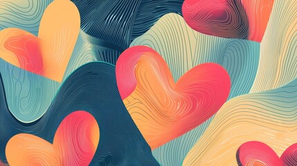 Aufkleber - Abstract Swirling Heart Design in Vibrant Colors Showcasing Emotion and Creativity