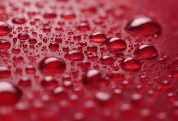 Wall Mural - droplets abstraction surface red macro splash clear dripped transparent bright wallpaper smooth drop