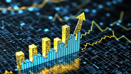 Poster - Upward Trend:  Financial Growth and Market Success Visualized