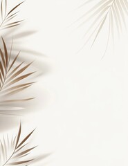 Poster - Elegant Palm Leaf Design on Light Background Creates a Serene Atmosphere for Relaxation and Decor, Perfect for Tropical Themes or Nature-Inspired Spaces