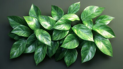Poster - Lush Green Leaf Showcasing Intricate Patterns and Textures Against a Dark Background Emphasizing Its Natural Beauty and Vitality at Close Range