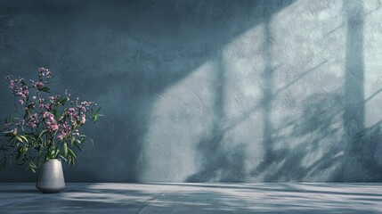 Poster - Flower Petals Swirl Gracefully in an Artistic Display of Soft Blues and Whites Against a Dark Background, Showcasing Delicate Beauty and Fluidity in Nature