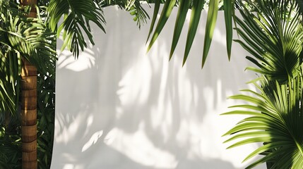 Poster - Softly Lit Studio Space With Draped Fabric and Lush Greenery Inviting Creativity and Calmness