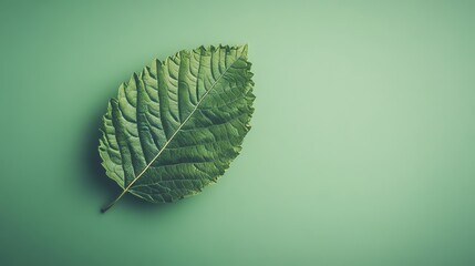 Poster - Green Leaf on a Dark Surface Showcasing Intricate Patterns and Texture Under Soft Lighting Revealed Natural Beauty in Detail
