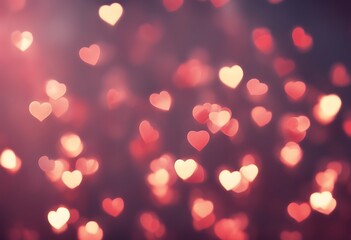 Poster - valentine day s heart background bokeh city festive bright poster urban holiday card template street vintage shape romantic celebration light retro design greeting page abstract nubes 14-Feb layout