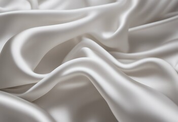 Aufkleber - soft satin background smooth silk elegant texture white waves flowing abstract fabric rippled clean 