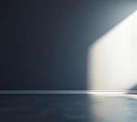 Poster - Light Illuminates a Dark, Minimalist Space Highlighting the Contrast Between Shadow and Brightness Creating an Inviting Atmosphere for Creativity