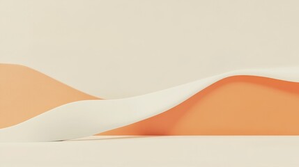 Poster - Soft Curves in Warm Tones Create a Serene Landscape in a Minimalist Style Showcasing Subtle Textures and Gentle Gradients