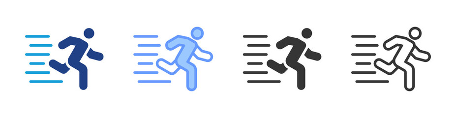 Poster - Action icon set multiple style collection