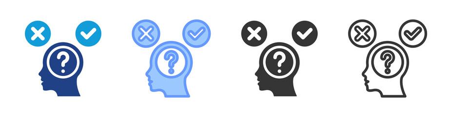 Poster - Testing Hypothesis icon set multiple style collection
