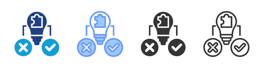 Aufkleber - Hypothesis Solution icon set multiple style collection