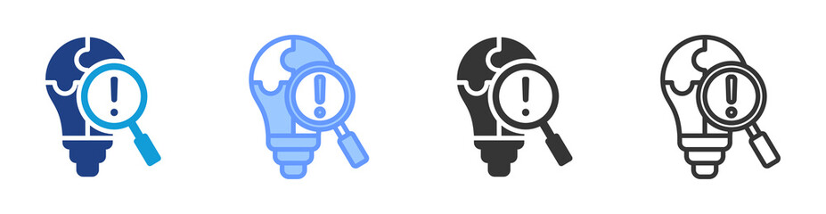 Poster - Problem Identification icon set multiple style collection