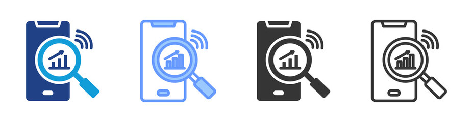 Aufkleber - Business Monitoring icon set multiple style collection