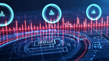 Poster - Futuristic Digital Interface: Data Visualization and Network Technology