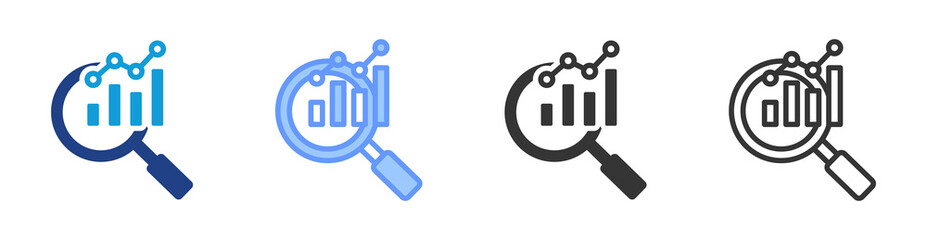 Poster - Market Research icon set multiple style collection