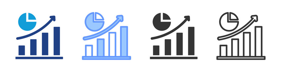 Poster - Market Analysis icon set multiple style collection