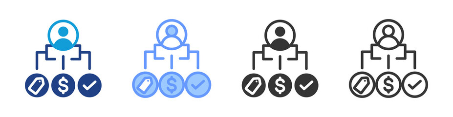 Poster - Consumer Behavior icon set multiple style collection