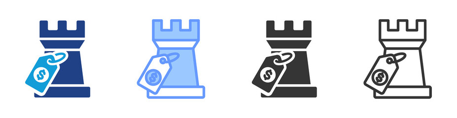 Poster - Pricing Strategy icon set multiple style collection