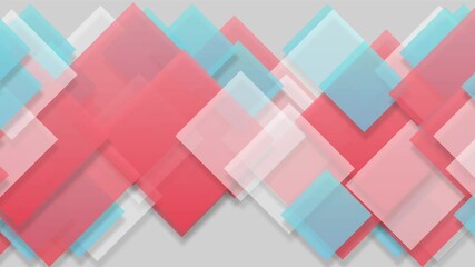 Poster - Colorful Glossy Tech Squares Animation - Abstract Hi-Tech Motion Background with Diagonal Multicolor Rectangles - Futuristic Design for Broadcast, Communication, and Digital Transitions