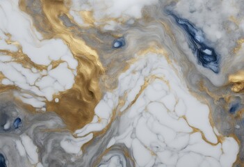 Wall Mural - white decorative grey background pouring pattern acrylic blue surface abstract gold sapphire horizon