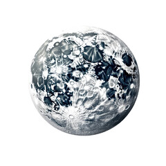 Wall Mural - The image shows a digitally rendered representation of a moon or similar celestial object in the dark space.