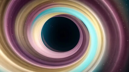 Wall Mural - Artistic depiction of a black hole with swirling colors, cosmic vortex, and space stars, creating an eye-catching celestial scene