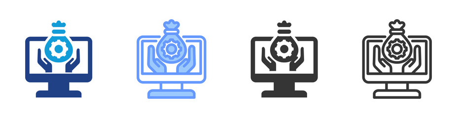 Poster - Digital Asset Management icon set multiple style collection